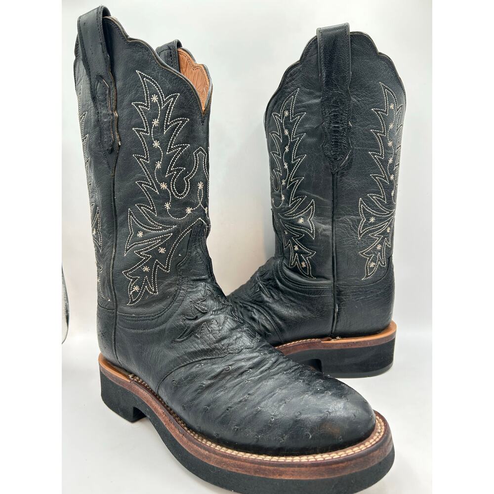 Lucchese 2000 7.5 Full Quill Ostrich Black Women’sWestern Cowgirl Boots - Picture 11 of 11